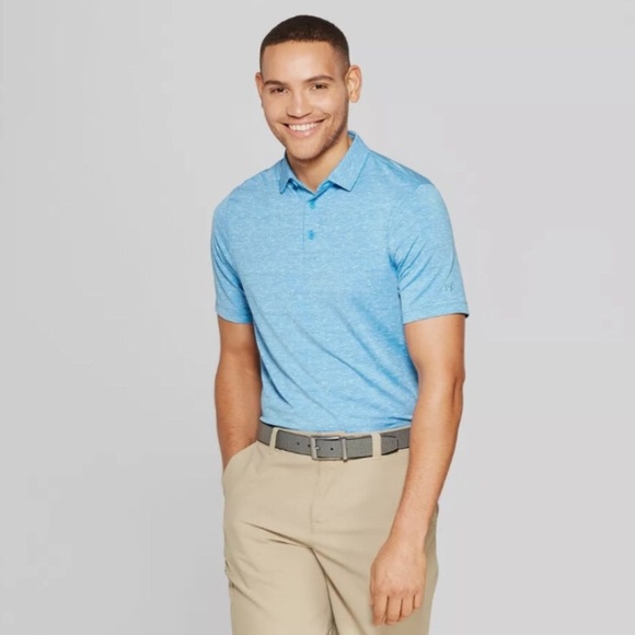 Champion Polo Shirt Golf Shirt Heathered Blue for Men New - Picture 1 of 9